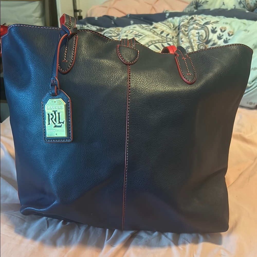 Ralph Lauren Black Tote with Red Accents